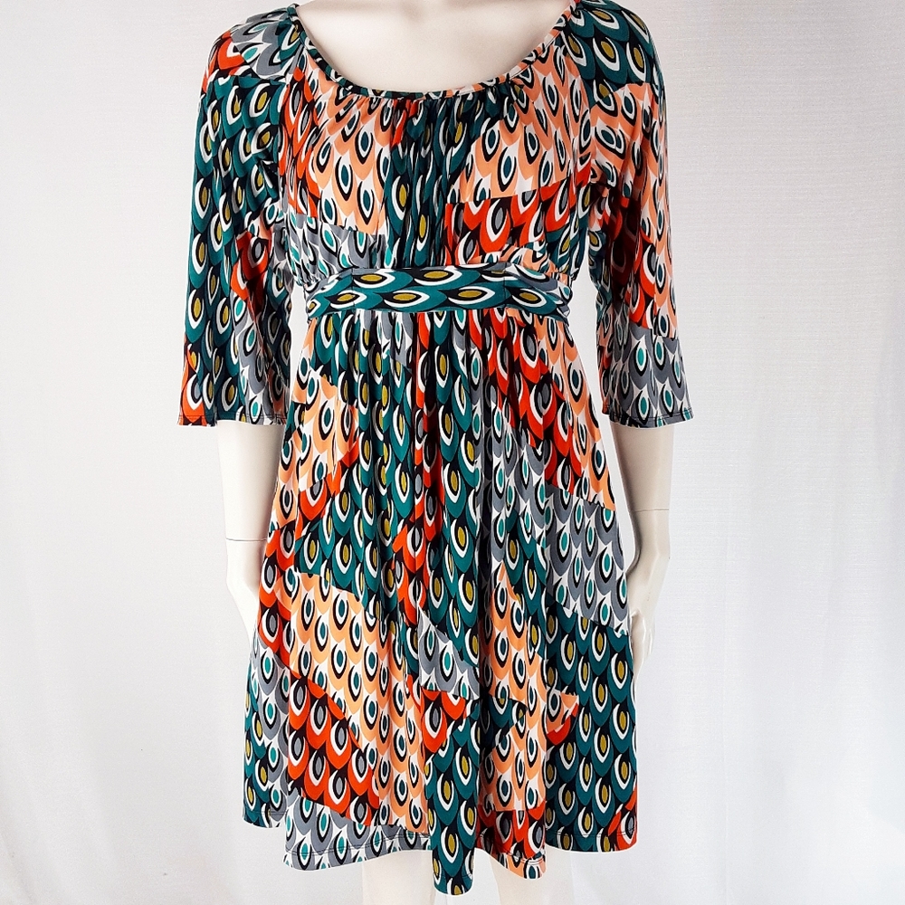 AGB | Defined Waist 3/4 Sleeve Dress